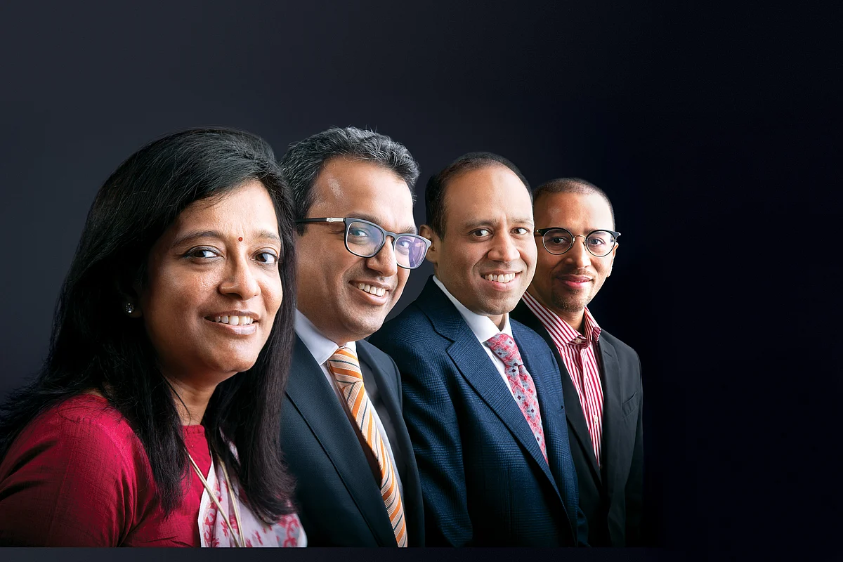  From left: Emami Limited’s directors PritiA. Sureka, Harsha V. Agarwal, Mohan Goenka, and Prashant Goenka. &nbsp;