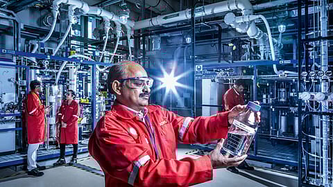 Madhusudhan Rao, general manager, novel catalytic materials, Shell India, at the waste-to-fuel lab at the Shell Technology Centre in Bengaluru 