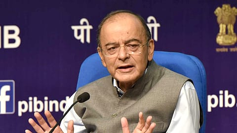Union Minister for Finance and Corporate Affairs, Arun Jaitley addressing a press conference, in New Delhi on September 17, 2018.