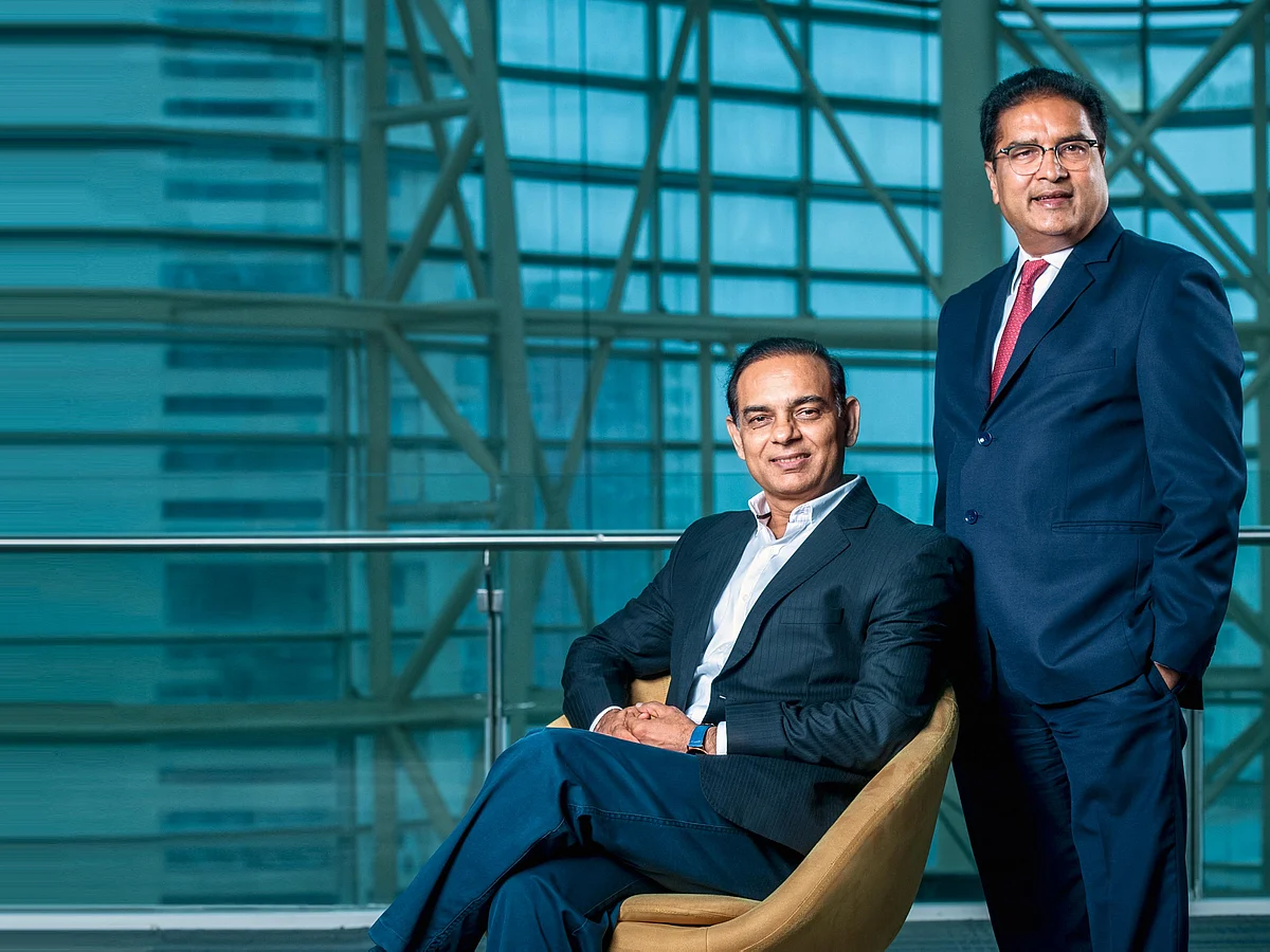 Motilal Oswal (left), chairman and managing director; and Raamdeo Agrawal, joint managing director, Motilal Oswal Financial Services