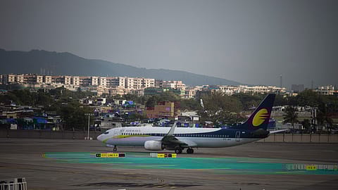 A Jet Airways aircraft on the tarmac
