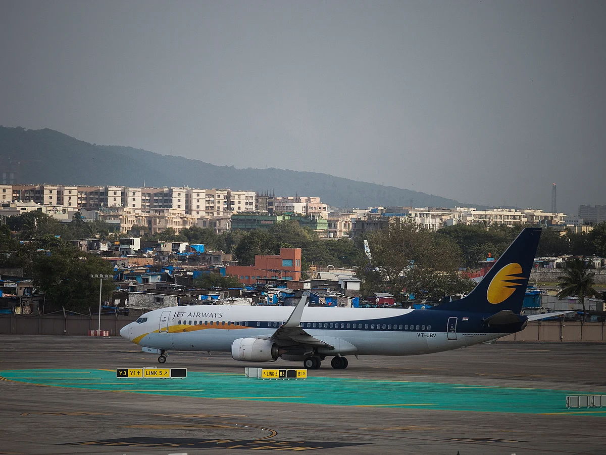 A Jet Airways aircraft on the tarmac