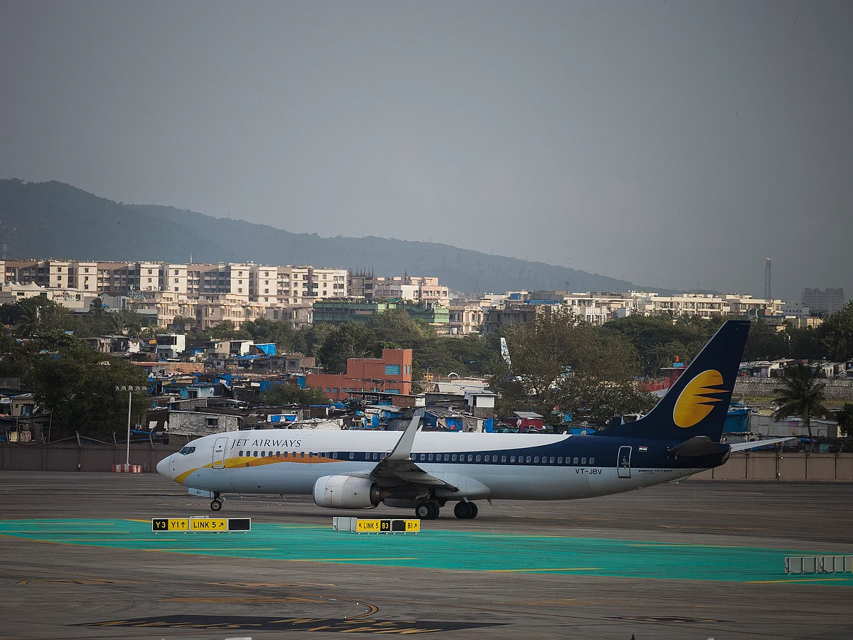 A Jet Airways aircraft on the tarmac