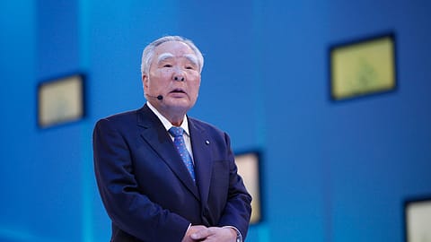 Suzuki Chairman Osamu Suzuki at the 80th Geneva International Motor Show.