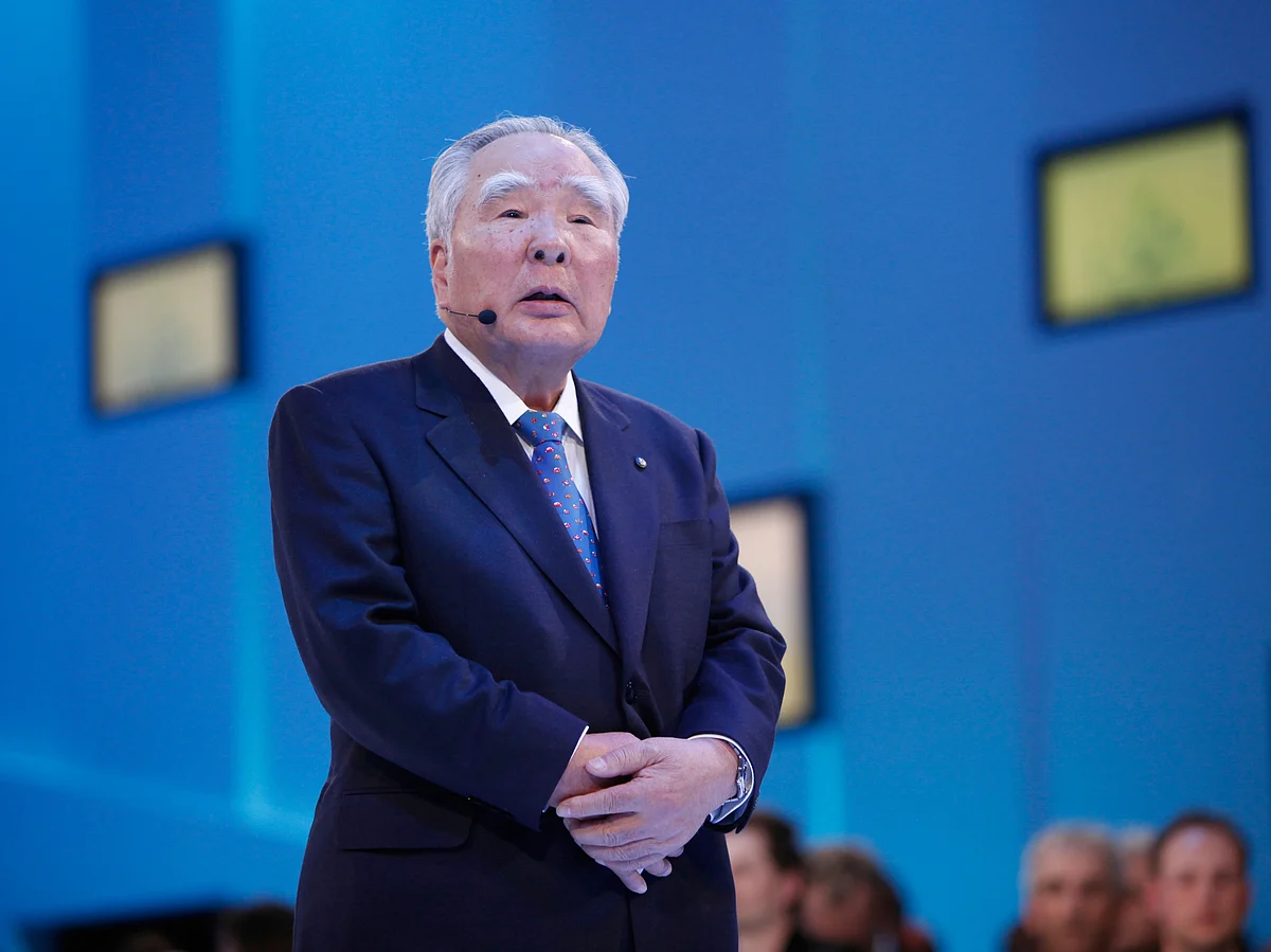 Suzuki Chairman Osamu Suzuki at the 80th Geneva International Motor Show.