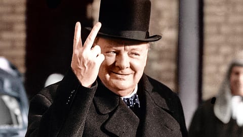 Winston Churchill, known for his personal style as much as for his politics, in his signature Cambridge hat from Lock & Co. 