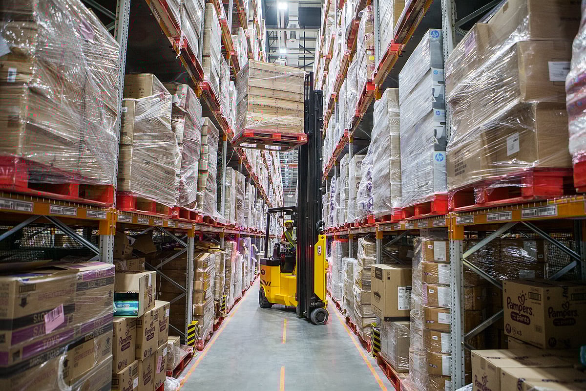 A file photo of an Amazon fulfilment center.