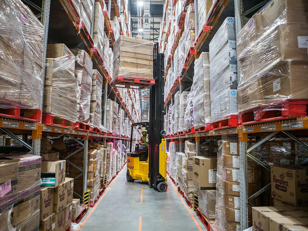 A file photo of an Amazon fulfilment center.