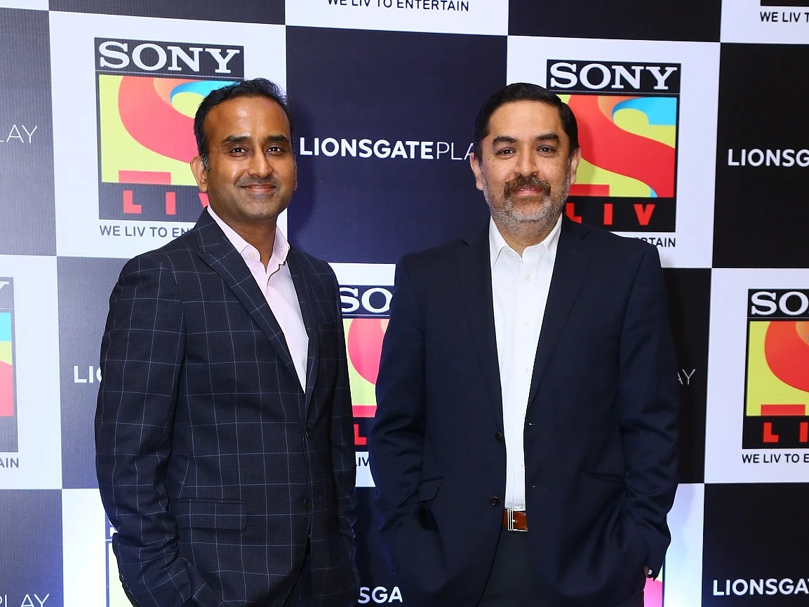 Rohit Jain (L), managing director of Lionsgate India and Uday Sodhi, executive vice president and head of digital at Sony Pictures Networks.
