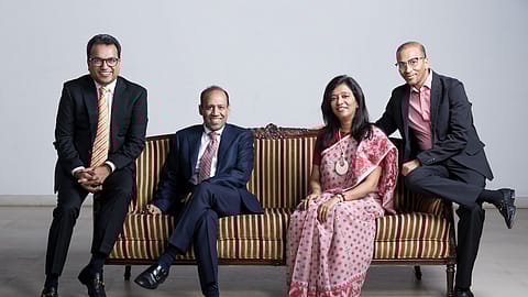 From Left: Emami Limited’s directors Harsha V. Agarwal, Mohan Goenka, Priti A. Sureka, and Prashant Goenka.