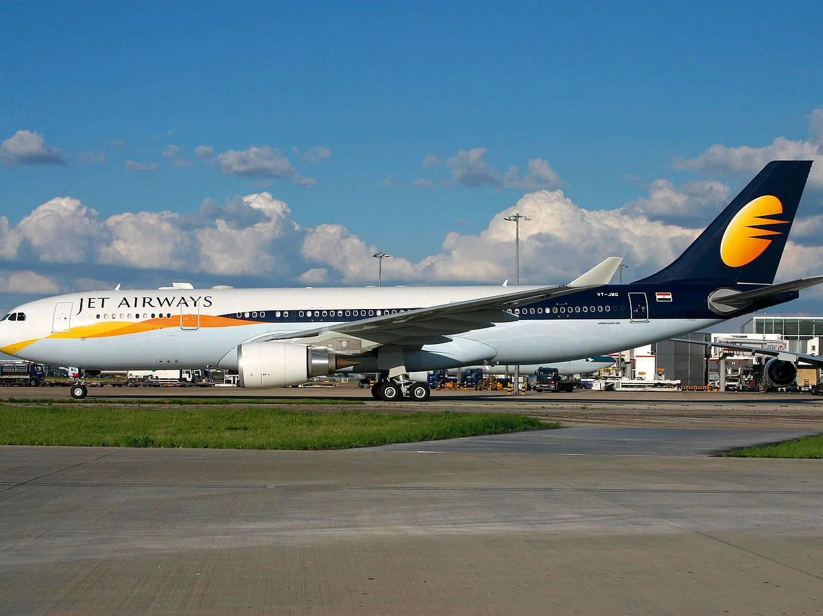 Nowhere to fly: A Jet Airways aircraft&nbsp;  &nbsp;