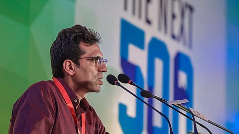 Hitesh Oberoi, co-founder and MD & CEO, Info Edge (India) at the <i>Fortune India</i> Next 500 2019 summit at New Delhi.