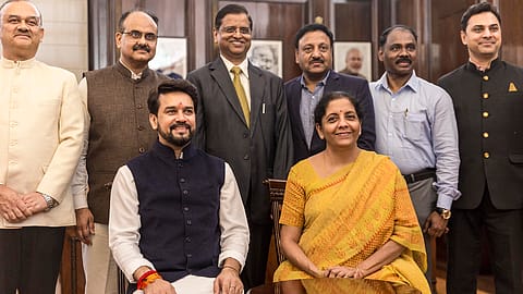 Finance minister Nirmala Sitharaman and minister of state for finance Anurag Thakur.