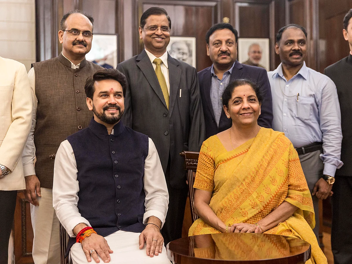 Finance minister Nirmala Sitharaman and minister of state for finance Anurag Thakur.