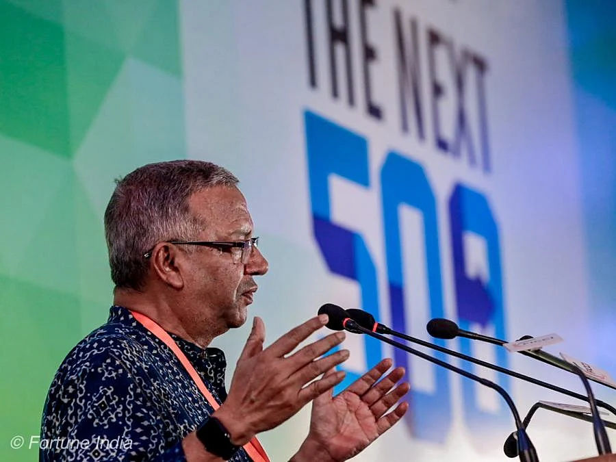 Samit Ghosh, CEO and managing director, Ujjivan Small Finance Bank speaking at the fifth edition of the<i> Fortune India</i> Next 500 summit in New Delhi. 
