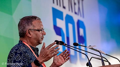 Samit Ghosh, CEO and managing director, Ujjivan Small Finance Bank speaking at the fifth edition of the<i> Fortune India</i> Next 500 summit in New Delhi.