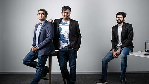 From Left: Vasanth Kamath, Anugrah Shrivastava and Rohan Gupta, <em>Founders</em> of <em>smallcase.</em>