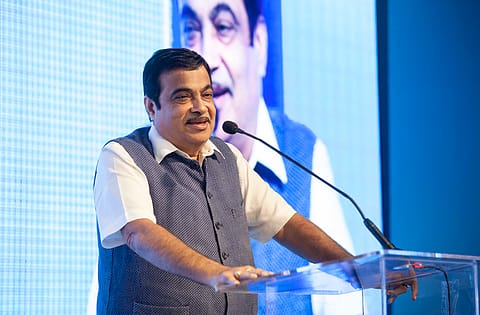 Nitin Gadkari<em>, </em>the Union minister for road transport and highways, at the launch of Bajaj Auto’s first electric scooter<em> </em>in New Delhi on October 16, 2019.