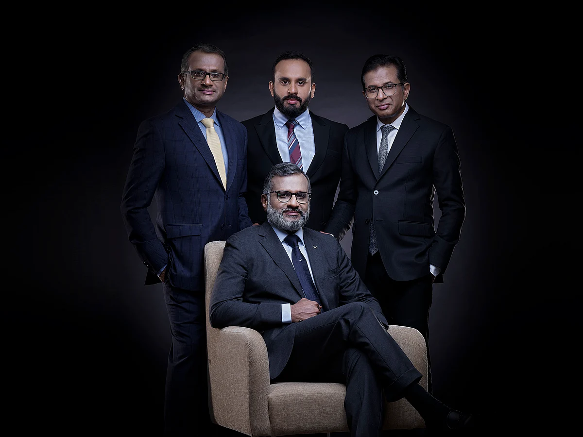 Thomas John Muthoot, chairman and MD, Muthoot Pappachan Group  and Muthoot Fincorp (sitting), Thomas George Muthoot, director, Muthoot Pappachan Group, and MD, Muthoot Capital Services, Thomas Muthoot John – head of innovation Lab - MPG and director - Muthoot Microfin, and Thomas Muthoot- director, Muthoot Pappachan Group, executive director, Muthoot Fincorp, MD, Muthoot Microfin, and MD, Muthoot Housing Finance.