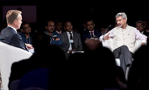 Subrahmanyam Jaishankar, minister of external affairs with Børge Brende, president, World Economic Forum at India Economic Summit in New Delhi on October 04, 2019. 