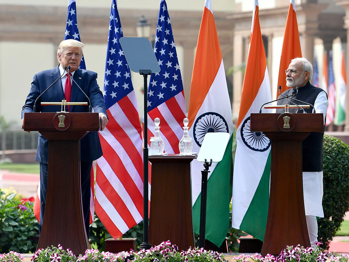 Prime Minister Narendra Modi (right) with U.S. president-elect Donald Trump