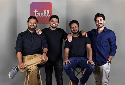 Trell co-founders (from left): Pulkit Agarwal, Prashant Sachan, Arun Lodhi, and Bimal Kartheek Rebba