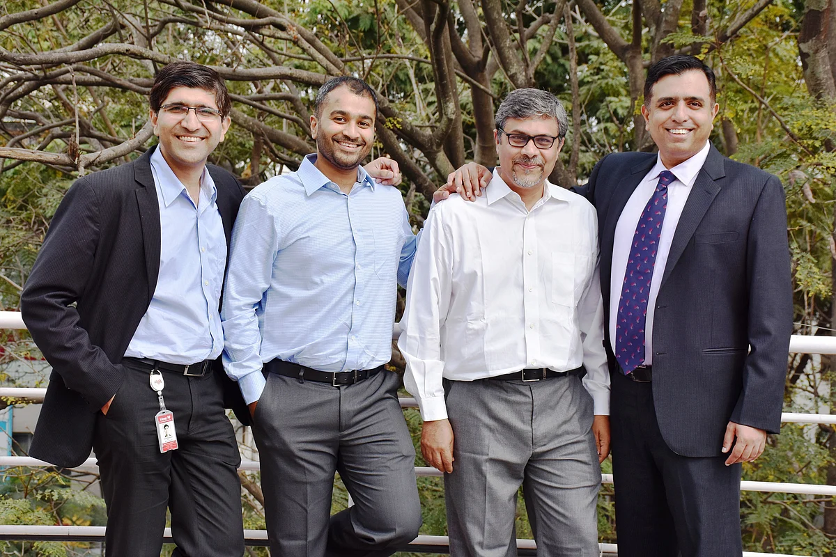 Tricog founders (from left): Dr  Zainul Charbiwala, &nbsp; Abhinav Gujjar,  Dr Udayan Dasgupta, and Dr Charit Bhograj