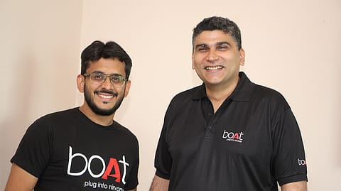 Aman Gupta (left) and Sameer Mehta, co-founders, boAt