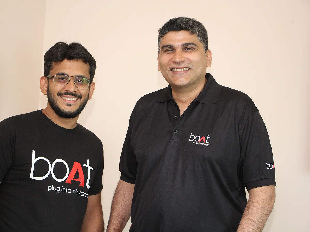 Aman Gupta (left) and Sameer Mehta, co-founders, boAt