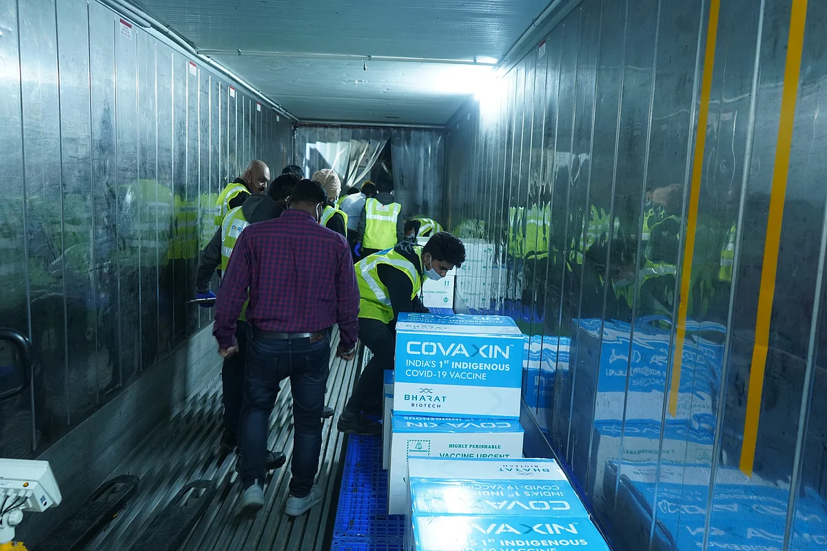 Bharat Biotech's Covaxin being prepared for dispatch. 