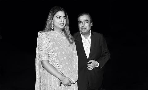 Mukesh Ambani with daughter Isha Ambani