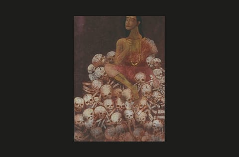 A painting by Ganesh Pyne