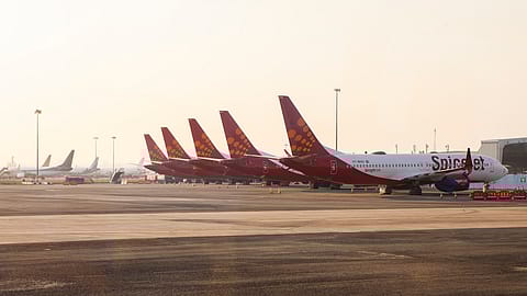 Spicejet plane at Indira Gandhi International (IGI) airport