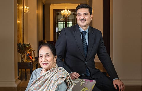 Rajni Bector, with her son Anoop Bector, MD, Mrs. Bectors Food.