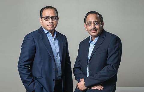 Rajdipkumar Gupta (left),
MD and group CEO, and
Sandipkumar Gupta,
chairman, Route Mobile.