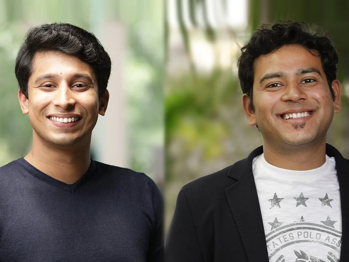 Meesho founders Vidit Aatrey (left) and Sanjeev Barnwal