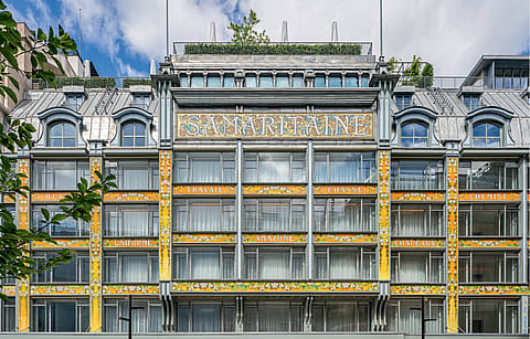 The Art Nouveau facade of the Pont-Neuf building of the Samaritaine, on Monnaie Street.