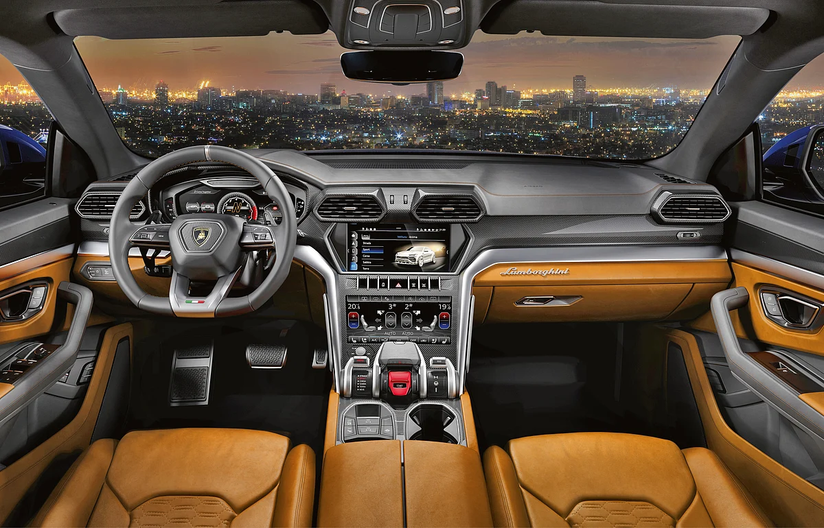 
The interior of a Lamborghini Urus