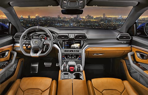 
The interior of a Lamborghini Urus