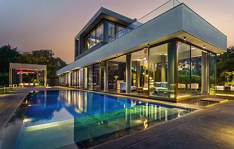 A villa in Alibaug listed for
sale on India Sotheby’s
International Realty’s
website.