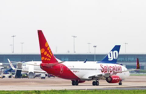 Planes at the Delhi airport.
Fuel costs of airlines have
doubled over last year.