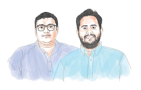 A plateful—from left: Sriharsha Majety and Nandan Reddy