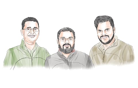 From left: Amod Malviya, Vaibhav
Gupta and Sujeet Kumar
