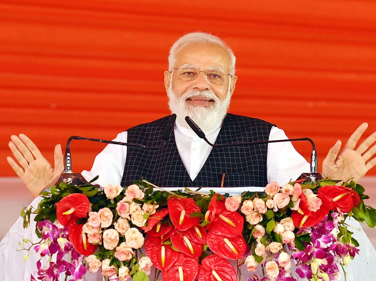 During the programme, the PM handed over drones to 1,000 'Namo Drone Didis'