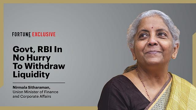 Govt, RBI in no hurry to withdraw liquidity, says Sitharaman