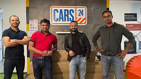 (From left) Vikram Chopra, co-founder & CEO of CARS24; Mehul Agrawal, co-founder & COO; Ruchit Agarwal, co-founder & CFO; and Gajendra Jangid, co-founder & CMO.