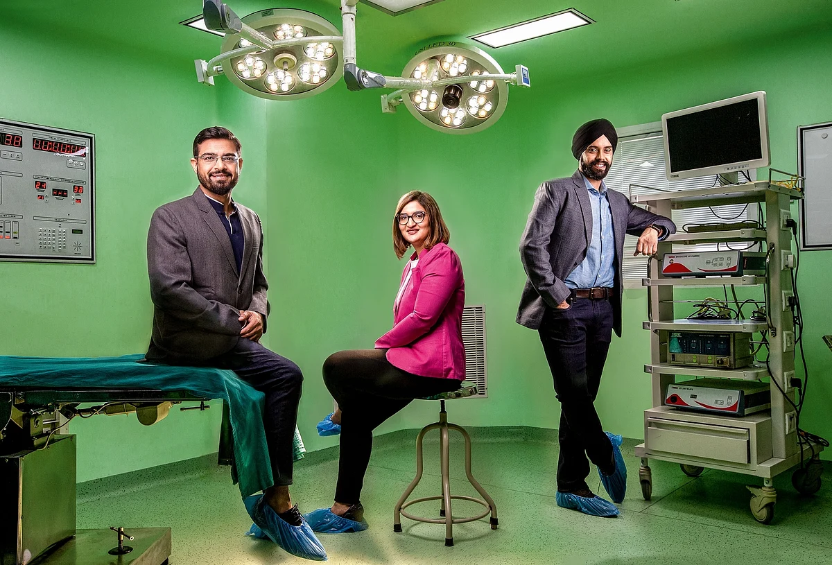 Dr Vaibhav Kapoor, Dr Garima Sawhney and Harsimarbir (Harsh) Singh (left to right) started Pristyn Care back in 2018.
