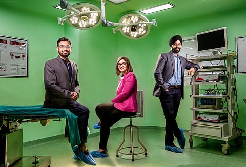 Dr Vaibhav Kapoor, Dr Garima Sawhney and Harsimarbir (Harsh) Singh (left to right) started Pristyn Care back in 2018.