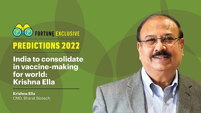 Predictions 2022: India to consolidate in vaccine-making for the world, says Bharat Biotech's Krishna Ella