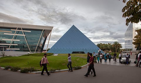 Infosys shares drop 4.2% to ₹1,402.10 on the BSE